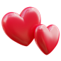 三维渲染七夕情人节爱情主题图标3D插画设计素材_爱心Hearts2