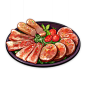 Cold Cut Platter : Cold Cut Platter is a food item that the player can cook. The recipe for Cold Cut Platter is obtainable by completing the domain Eagle's Gate after reaching Adventure Rank 21. Depending on the quality, Cold Cut Platter increases the par