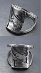 Ring by Beth Millner. "Northern Slope"  Sterling silver and patina.