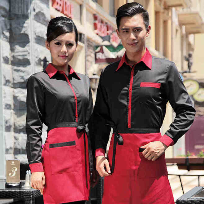 酒店工作服秋冬装女 西餐厅服务员工作服秋...