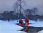 晨起开门雪满山，雪睛云淡日光寒。—— 清 · 郑板桥《山中雪后》
Stepan Fedorovitch Kolesnikoff  1879-1955 ​​​​#绘画##色彩# ​#遇见艺术# ​​​​