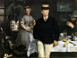 爱德华马奈的油画人物代表作品欣赏《室内午餐会》高清大图
