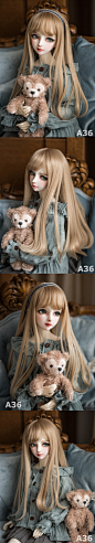 1/3假发浅棕色头发为SD大小球形接头Doll_WIG_Ball关节娃娃（BJD）公司 - Legenddoll