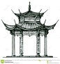 chinese temple drawing - Google Search