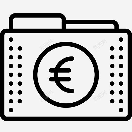 欧盟财务文件夹欧元费用图标 UI图标 设...