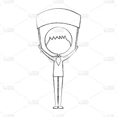 可爱的丈夫与旗帜头像的角色