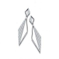 Platinum on 925 Sterling Silver Drop Earrings White Diamond CZ Crystal