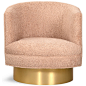 Club Chair in Faux Sheepskin : Introducing the Club Chair in faux sheepskin. Featuring a rounded brushed brass base and a stylish swiveling seat, this chair is a splendid mix of comfort and fun. Versatile seating at its finest, the Club Chair is great for