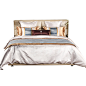 后现代奢华蓝银色床品新中式风金棕色床上用品卧室棉被多件套定制-淘宝网