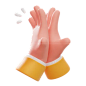 High Five Hand Gesture 3D Icon