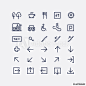 A collection of abstract wayfinding pictograms