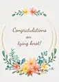 Literary Hand Painted Plants Decorate Frame Wedding Card