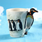 纯手绘陶瓷动物杯海洋系列-企鹅