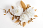 纸花,白色,整齐的,干净,芳香的_99ee68da7_纸花_创意图片_Getty Images China