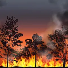 森林火灾森林大火插画矢量图设计素材