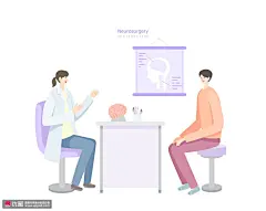 神经外科人脑模型影像医生医疗健康插画PSD医疗保健素材下载-优图网-UPPSD