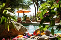 夏天来袭夏日泳池场景模型