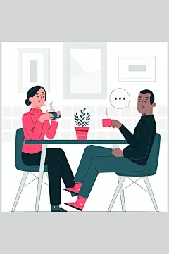 交谈时尚大气高端奶茶咖啡饮品素材