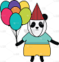 可爱的,熊,生日,熊猫,氦,气球,泰迪熊,周年纪念,问候,爱