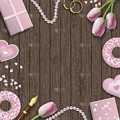 浪漫的背景，灵感来自平面布局风格，插图