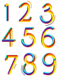 彩虹立体数字