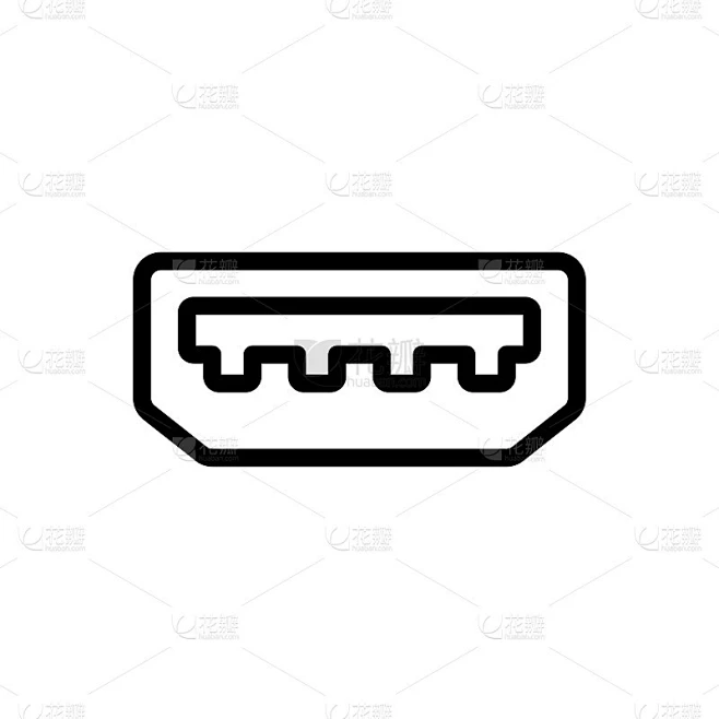 Usb插头矢量轮廓图标。EPS 10个文件素材-花瓣网