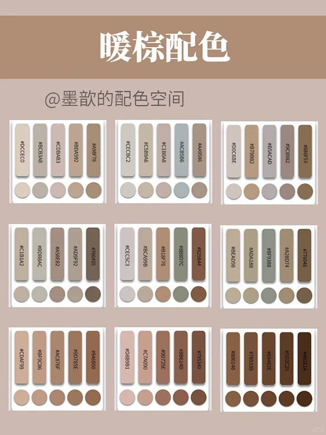 高级感配色｜暖棕色莫兰迪色系配色方案_1_BAIBAI`s Home（装修中）_来自小红书网页版