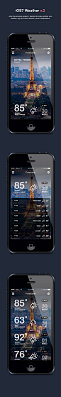 iOS7 Weather App v.2 on Behance