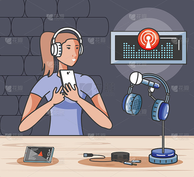 singer female in digital audio studio