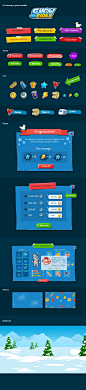 GUI elements for game SnowRider by Anna Denisova, via Behance