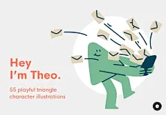【VIP】Theo - illustration pack⎪55幅俏皮三角卡通插画