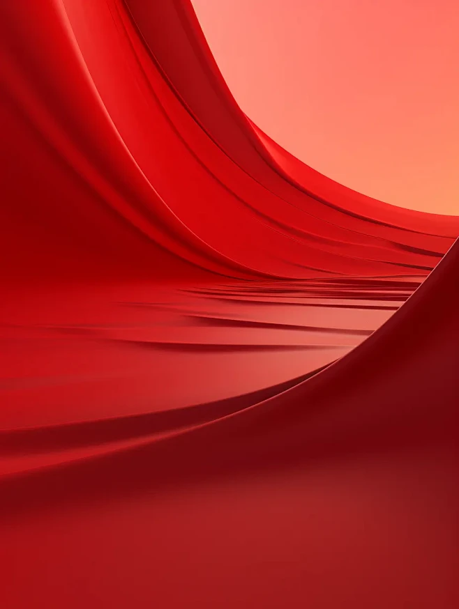 抽象的红色背景，曲线虚幻引擎5的风格，极...