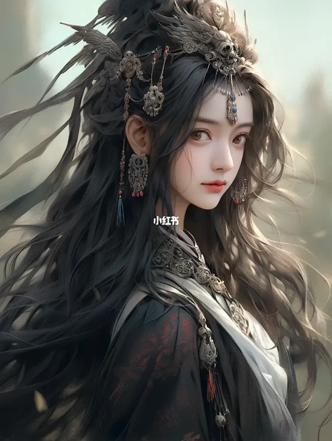 Midjourney绘画——魔族少女-花瓣网