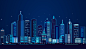 扁平城市高楼风景房屋平面渐变UI海报背景设计素材-设计元素-美工云(meigongyun.com)