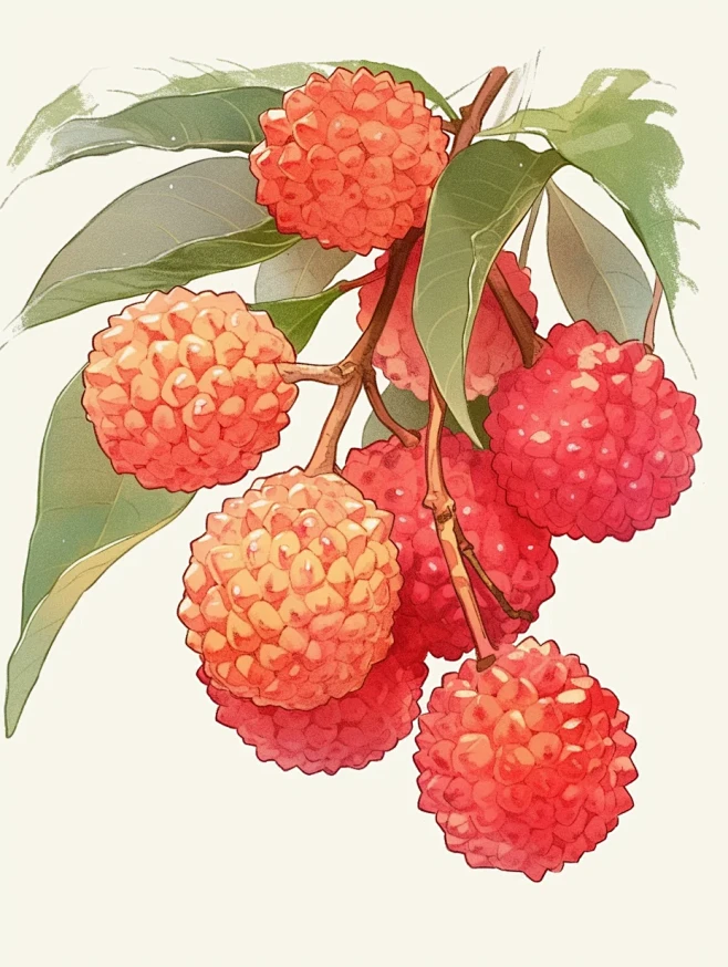 Midjourney | 荔枝插画包装设计图案素材 - 小红书-花瓣网