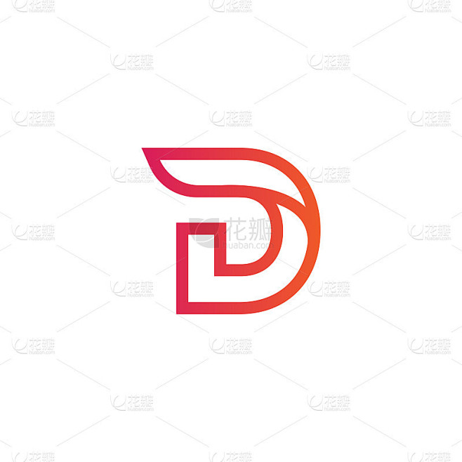 字母D矢量插图