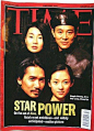 2002.1.21 随着张艺谋的电影《英雄》的大热上映，四位主演李连杰、梁朝伟、张曼玉、章子怡一起成为该期《时代》的封面人物。本期的主题就是张艺谋的“英雄”。