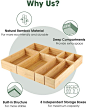 Amazon.com - Kootek 8 Pcs Bamboo Drawer Organizer Utensil Tray Kitchen Storage Box 4-Size Versatile Dividers Cutlery Holders Bins Containers for Flatware Kitchen Utensils -