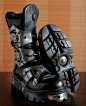 New Rock platform boots SUKLL Ghost Rider Studs Gothic Scene chunky boots cosplay boots moto scene