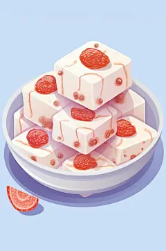 AI数字艺术手绘原味炒酸奶元素插画