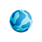 互联网加密货币主题3D图标 PNG免抠图 Icons_BlueGreenGold_Planet_02