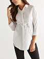 Stork & Babe - Maternity Collar Blouse with Belt