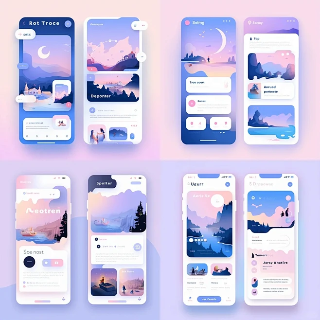 旅游app UI界面设计概念稿系列3 - 小红书