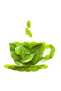 形状,叶子,茶叶,茶杯,饮料_fe2e3e1c0_绿叶摆成的一杯茶_创意图片_Getty Images China