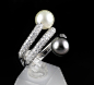 Mikimoto 18K White Gold White & Black Natural Pearl Paved Diamond Ring - Jewellery Catalog - Xupes