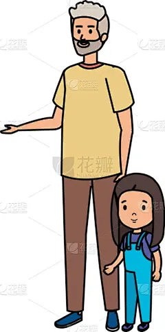 可爱的,孙女,祖父,父母,肖像,父亲,儿童,中老年人,女孩,多代家庭