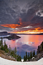 ✮火山湖黎明，俄勒冈州。它是如此的美丽。 