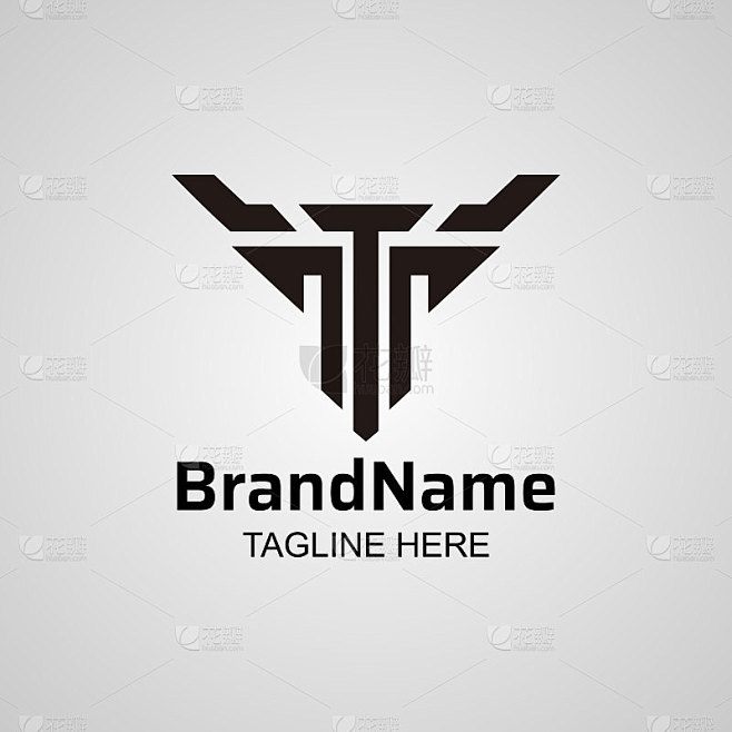 抽象字母T标志，创意T & Y图标设计。