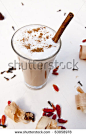 Cup of indian spicy chai latte - stock photo