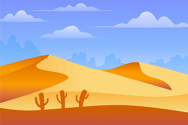 沙漠场景风景插画矢量图素材